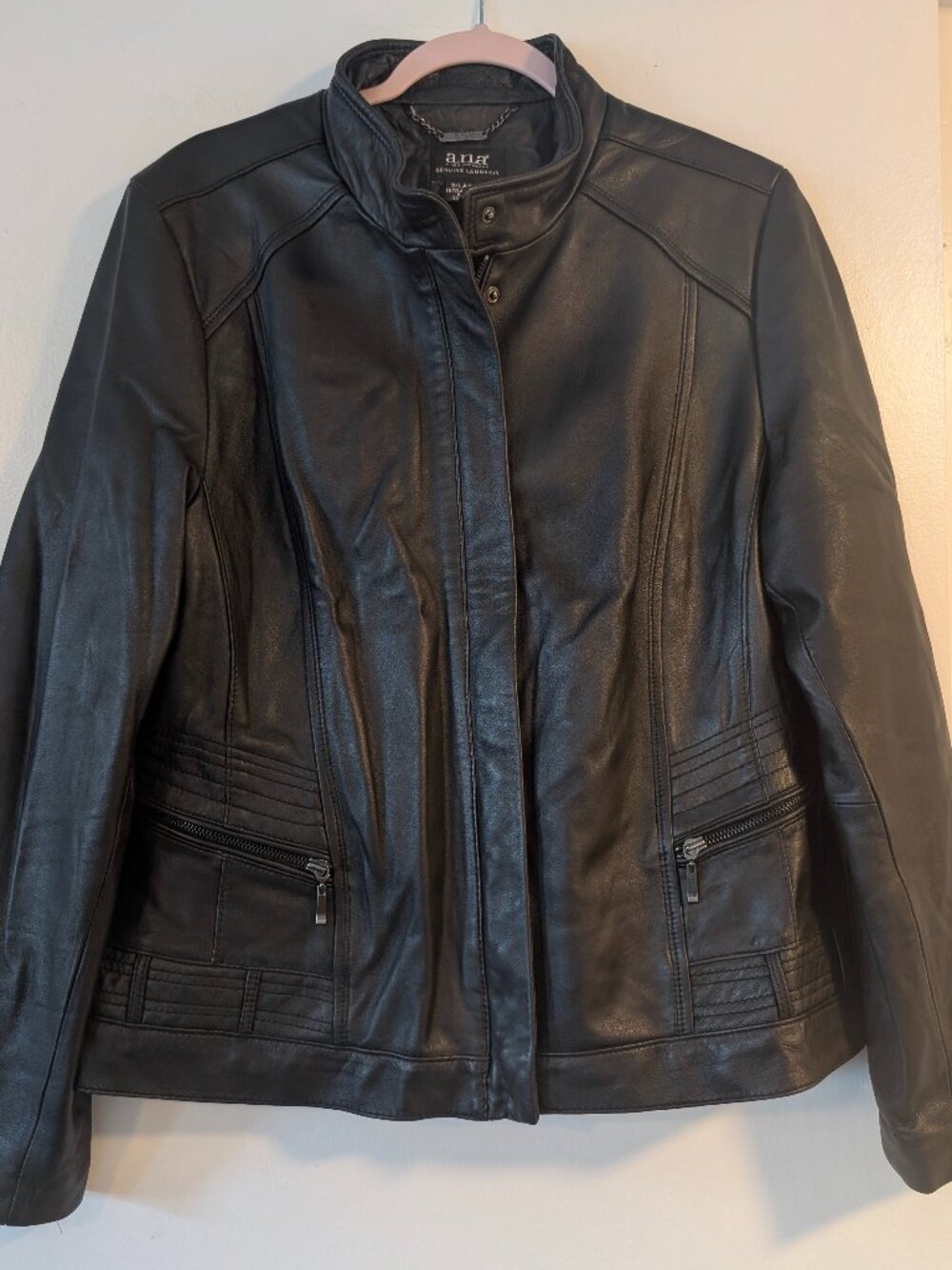 ANA lambskin jacket with moto style